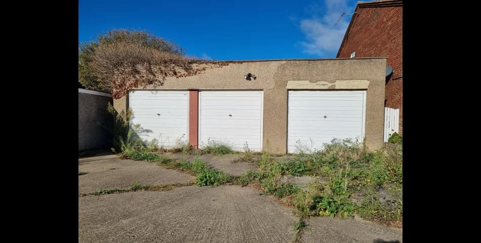 Row of three garages