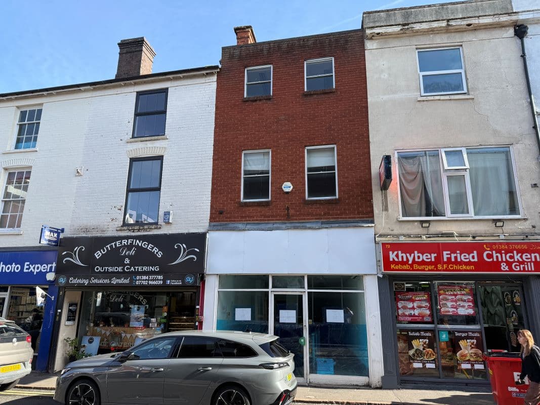 A vacant freehold spacious retail unit with upper floors