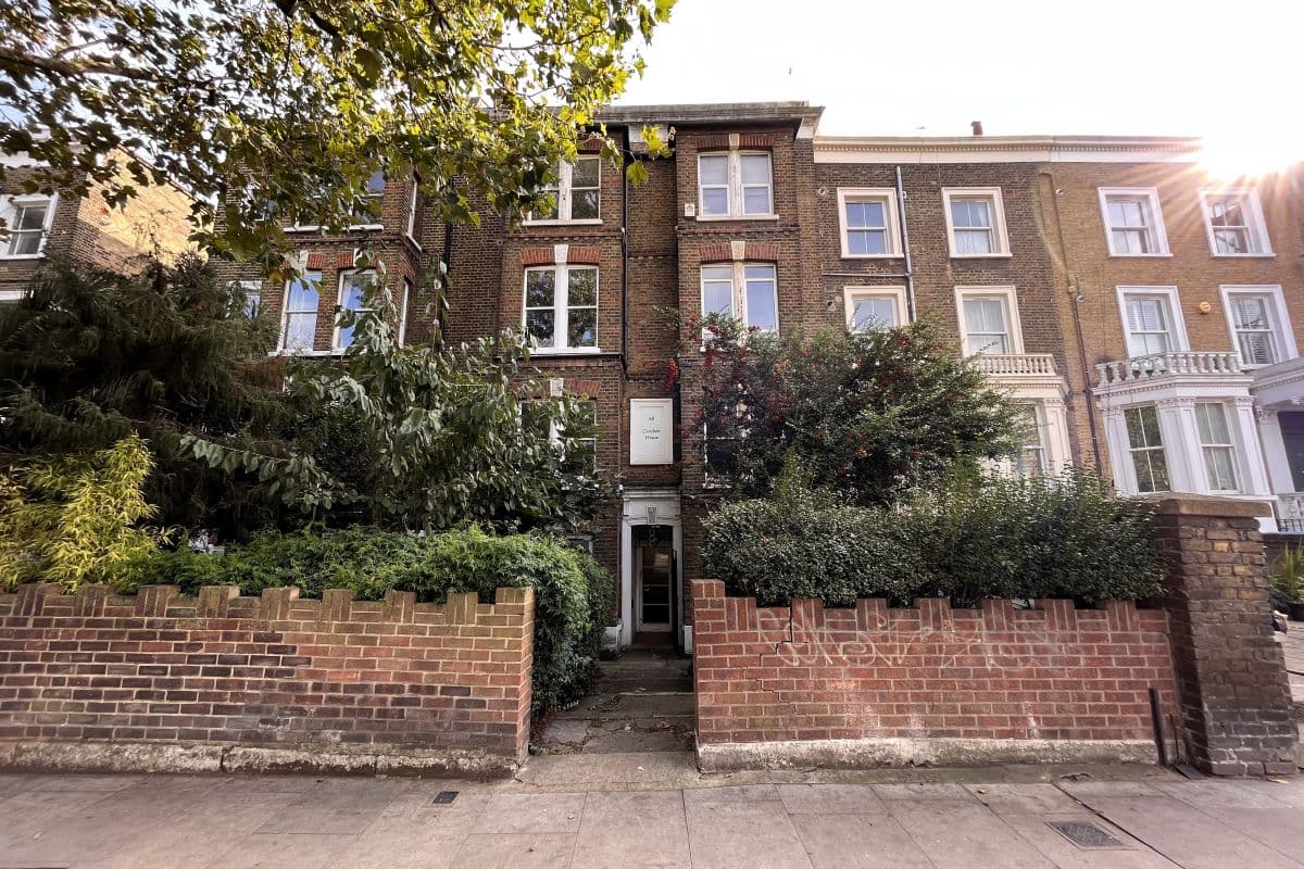 A two-bedroom first-floor flat in Peckham Road, London. Vacant, ideal for investors, and in need of modernisation