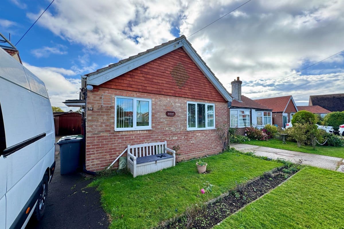 A vacant freehold detached two-bedroom bungalow in need of modernisation