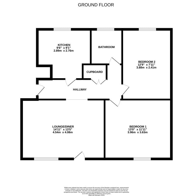 Vacant two bedroom ground floor flat