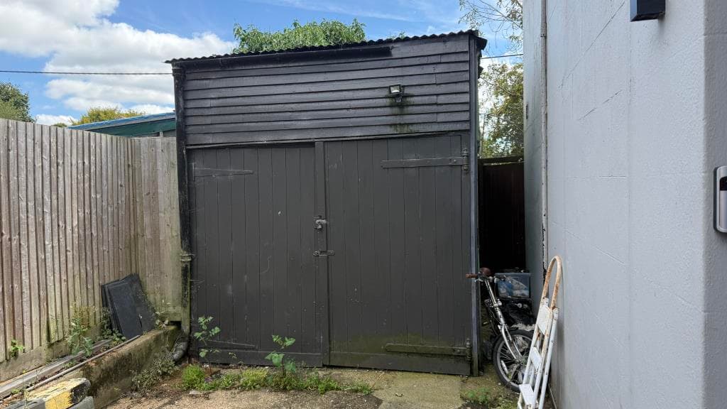 Garage With Driveway