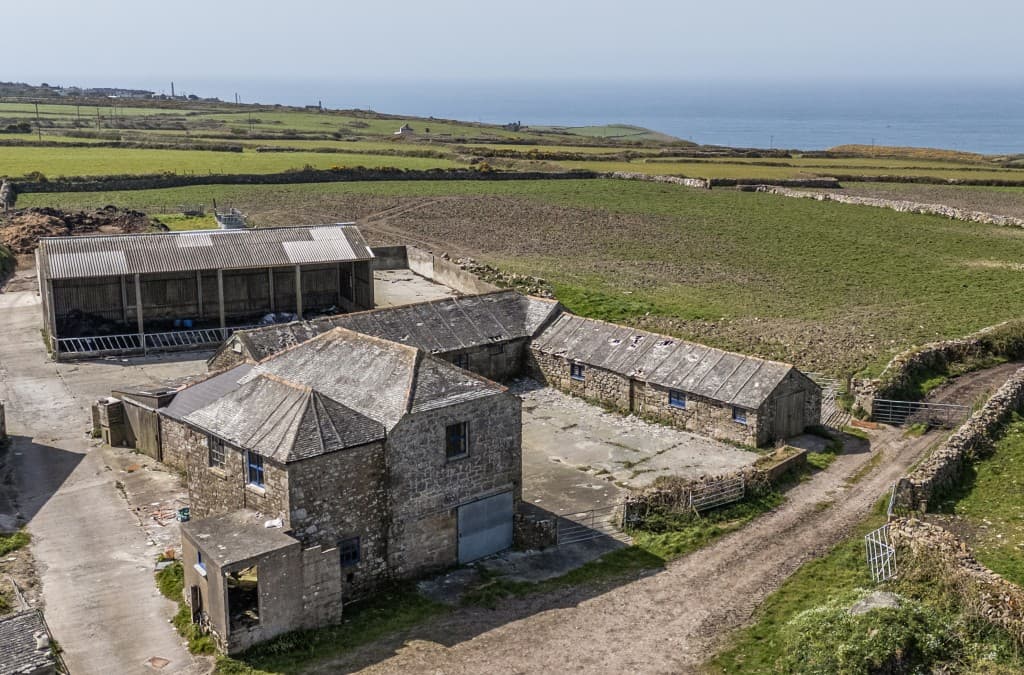 Complex Of Granite Barns, Dutch Barn, Cattle Shed Farmyard And Land With Potential