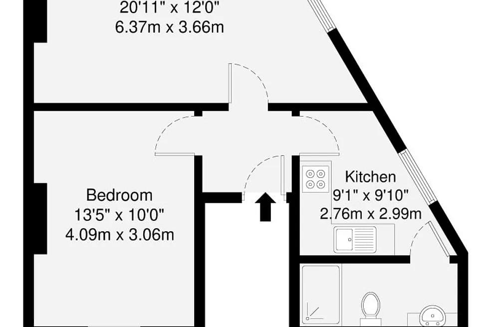 FREEHOLD RESIDENTIAL INVESTMENT - A SECOND FLOOR ONE BED FLAT PRODUCING £10,800 P.A. PLUS GROUND RENT
