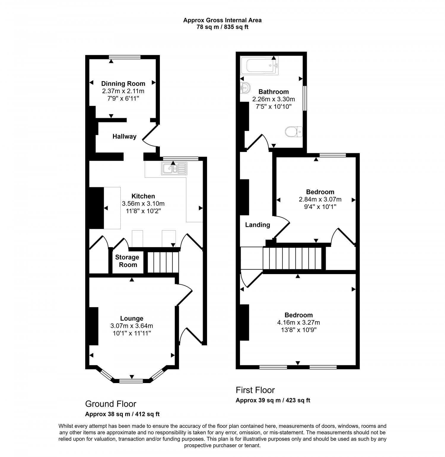 188 Holmesdale Road - Two Bedroom End of Terrace House