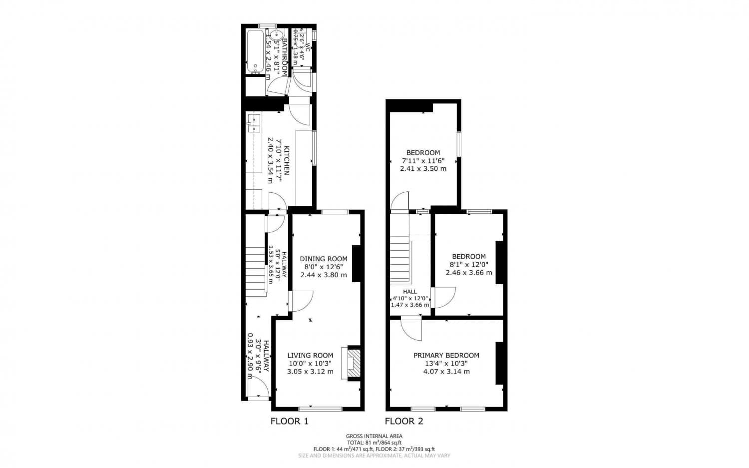 Three Bedroom Mid Terrace House
