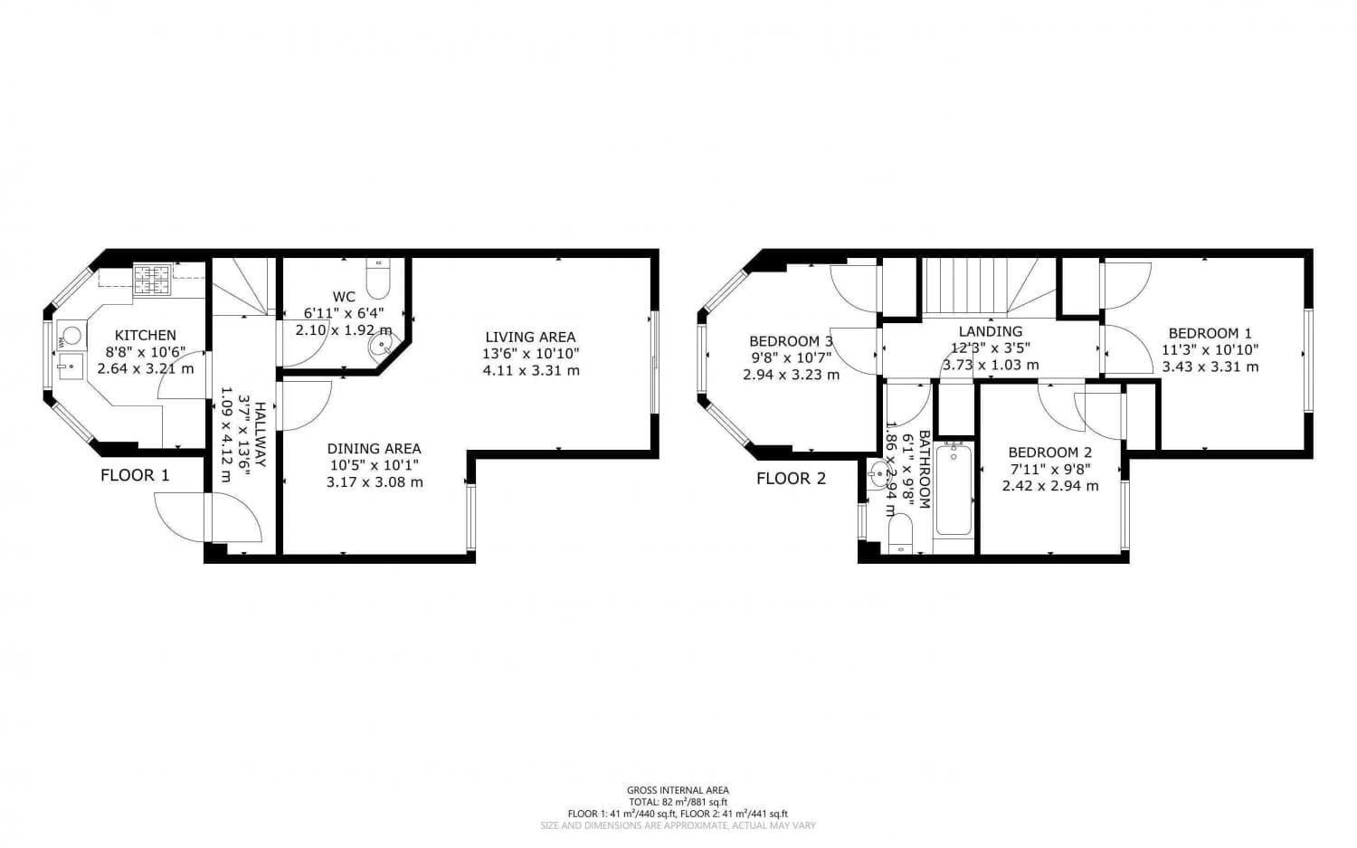Three Bedroom End of Terrace House