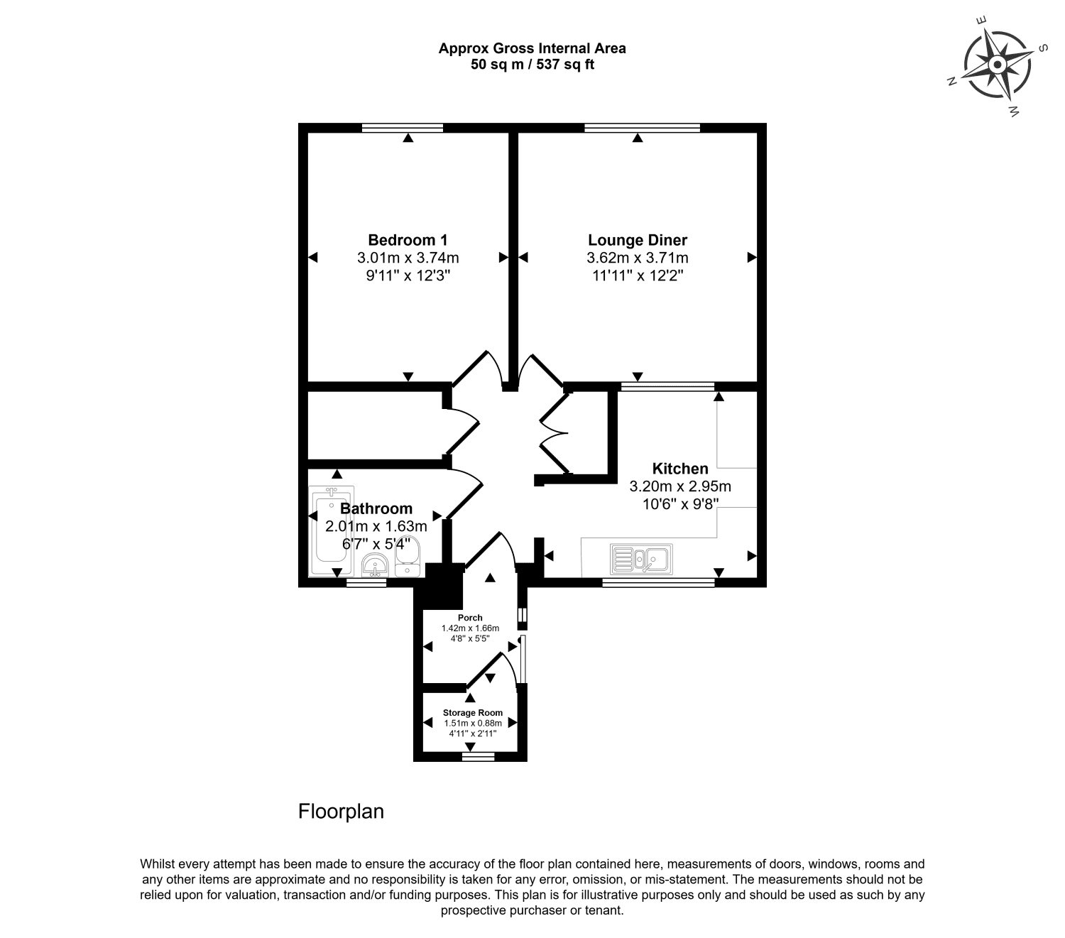 One Bedroom End of Terrace Bungalow
