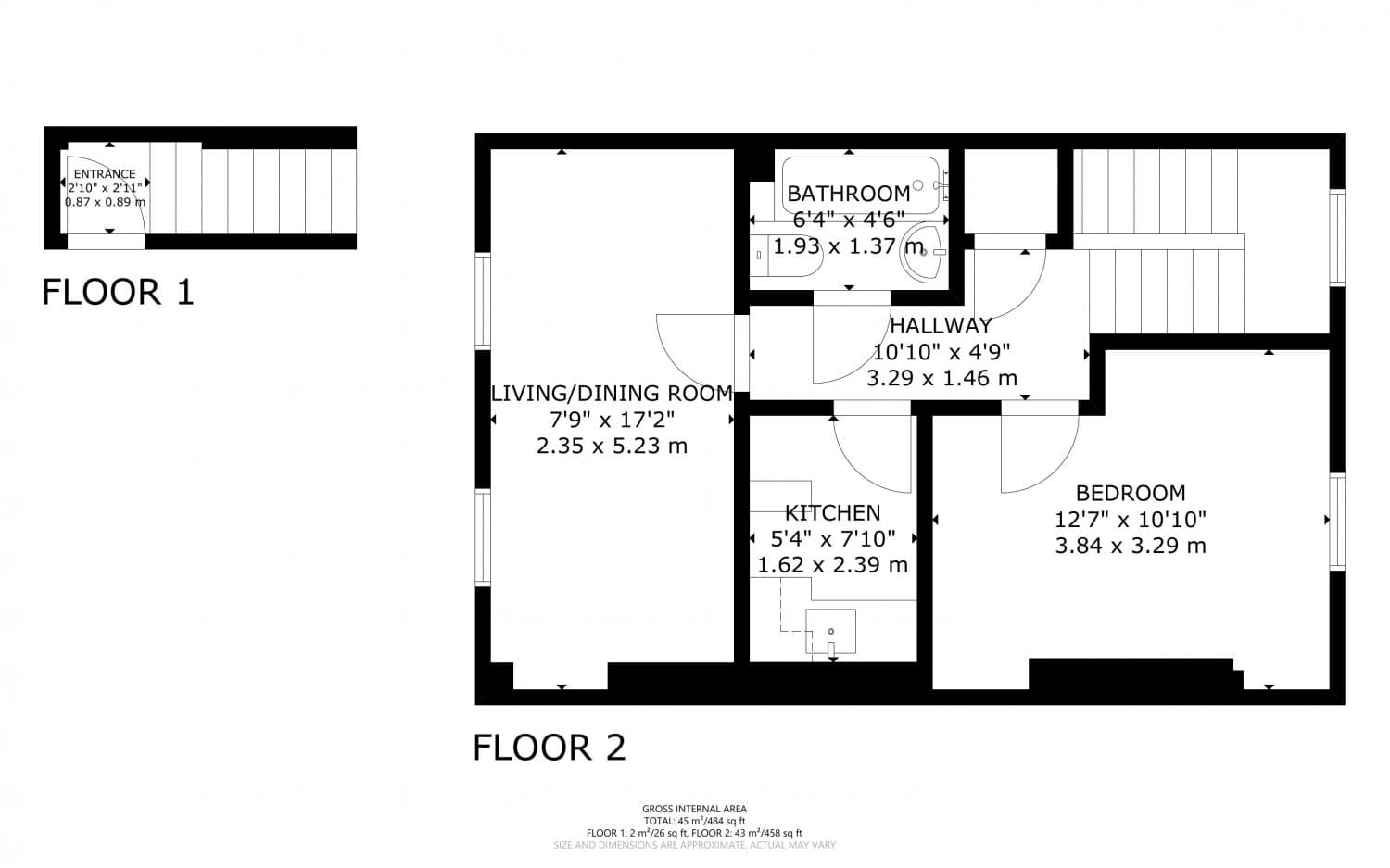 One Bedroom Second Floor Flat
