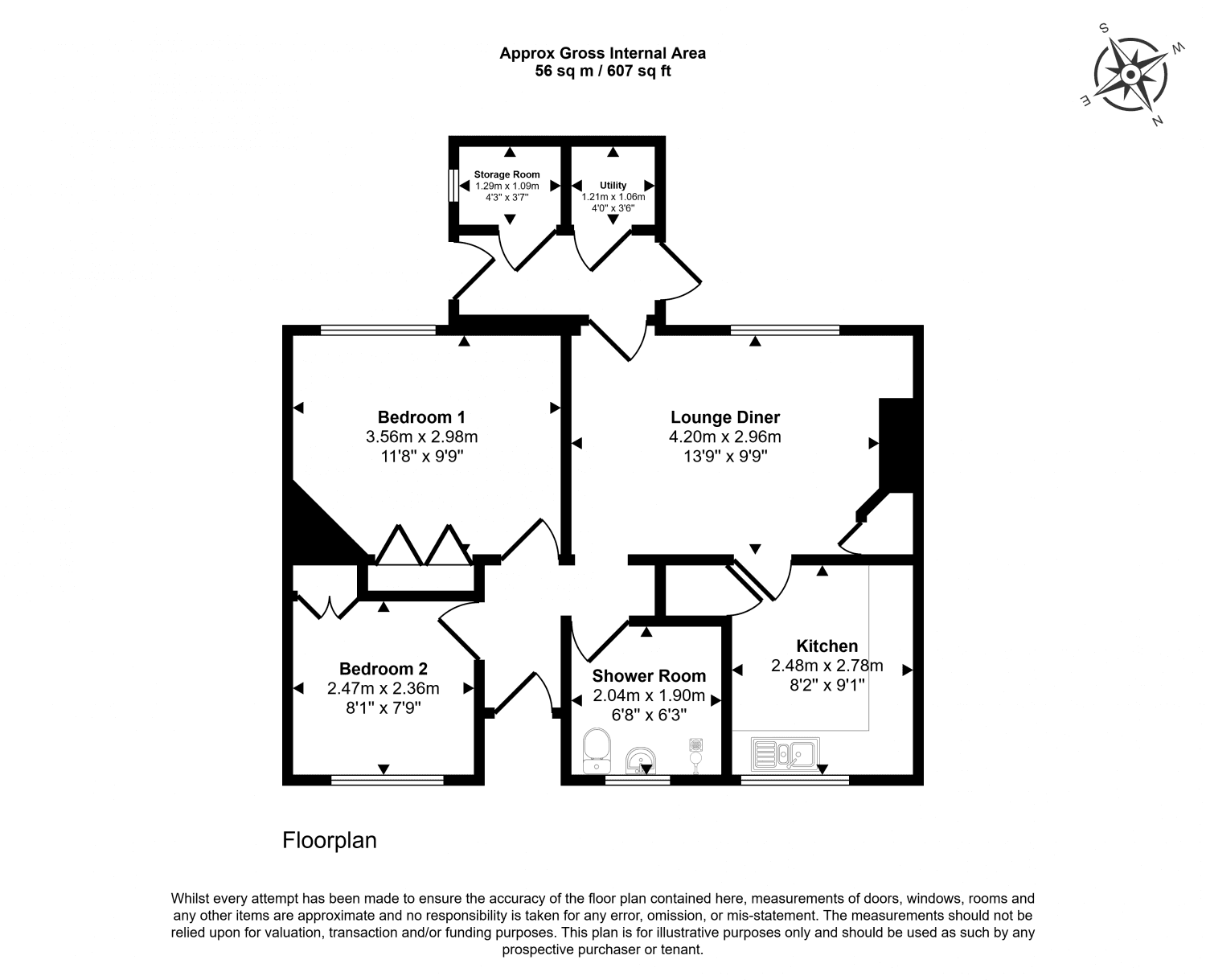 Two Bedroom End of Terrace Bungalow