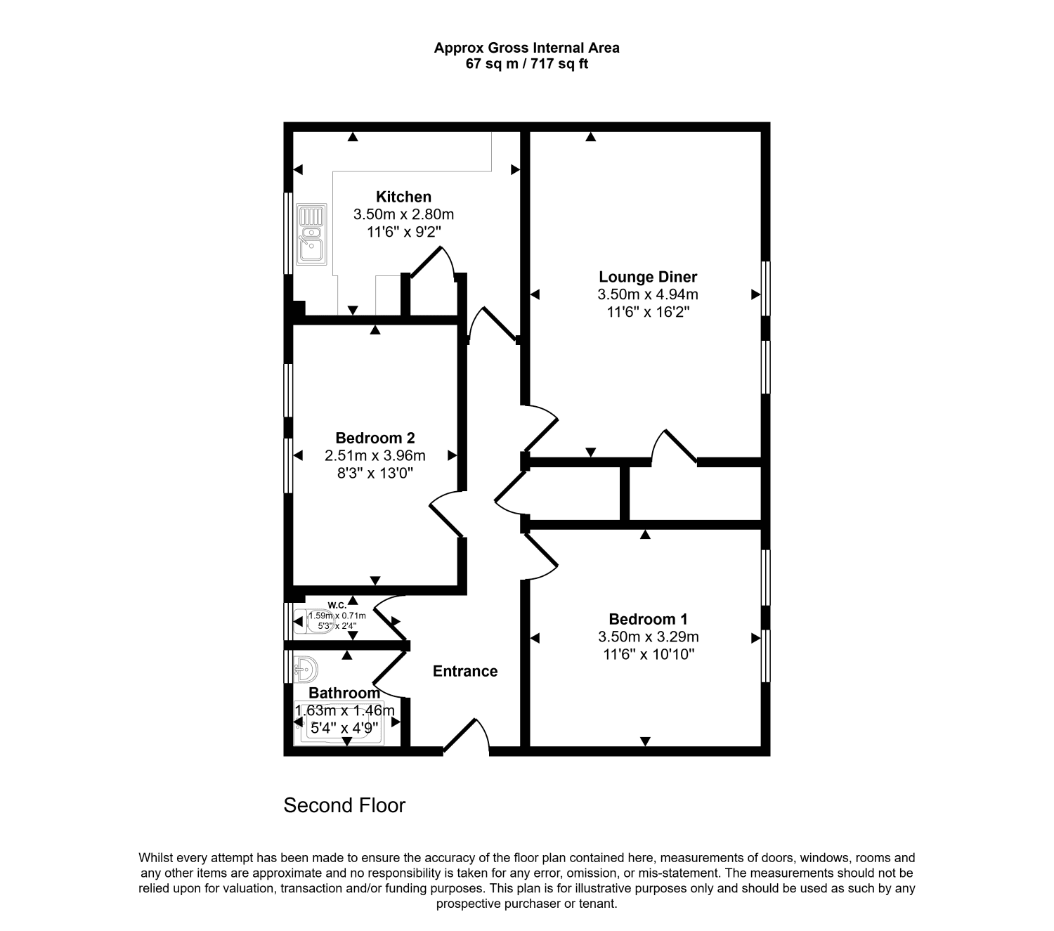 Two Bedroom Second Floor Flat