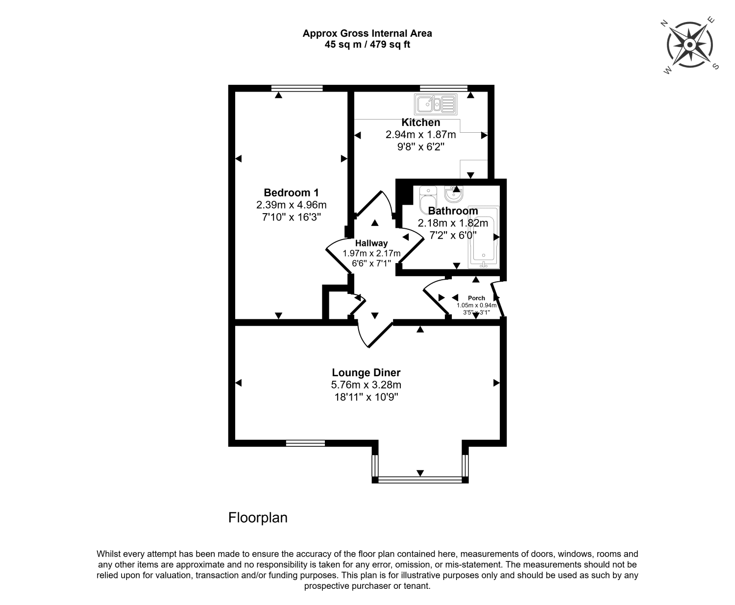 One Bedroom First Floor Flat