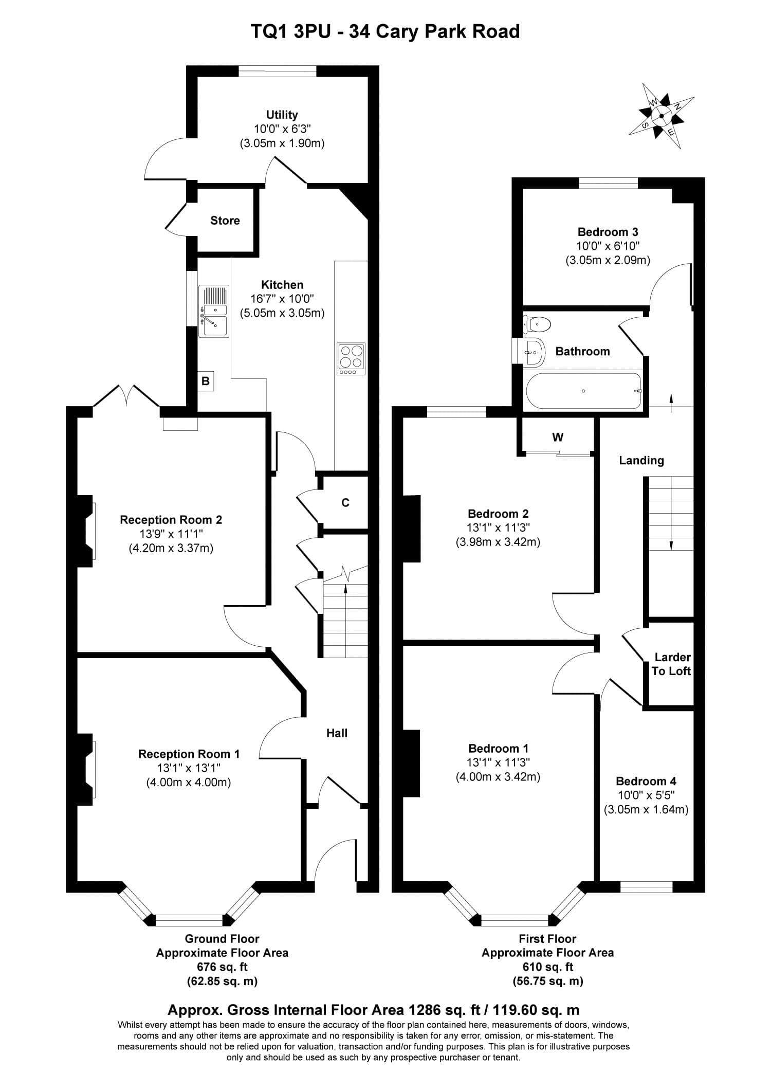 Mid Terrace House with Four Bedrooms